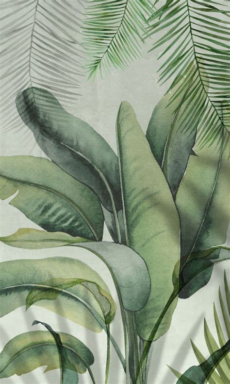 Jungle Green Tropical Leaves Wallpaper Mural M9985