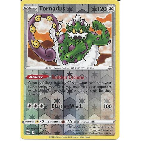 Pokemon Trading Card Game 126172 Tornadus Rare Reverse Holo Card