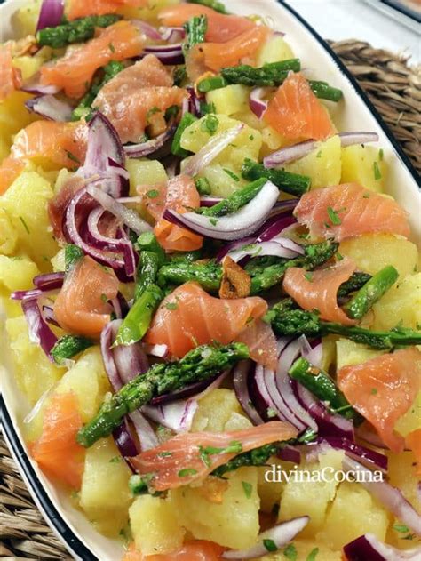 Ensalada de patatas con salmón y espárragos DIVINA COCINA