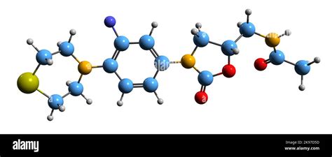 D Image Of Sutezolid Skeletal Formula Molecular Chemical Structure