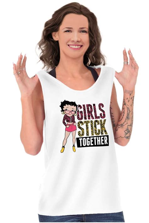 Betty Boop Girl Power Stick Together Tank Top Tee Shirt Women Brisco