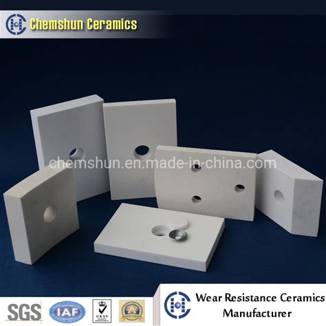 Alumina Ceramic Tile Engineering Ceramic Weldable Tile With Hole