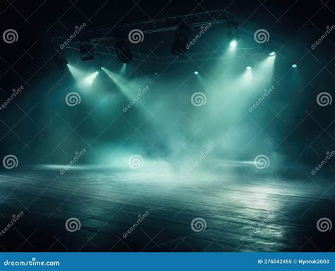 Empty Stage with a Spotlight with Fog Clouds, Photorealistic, Deep ...