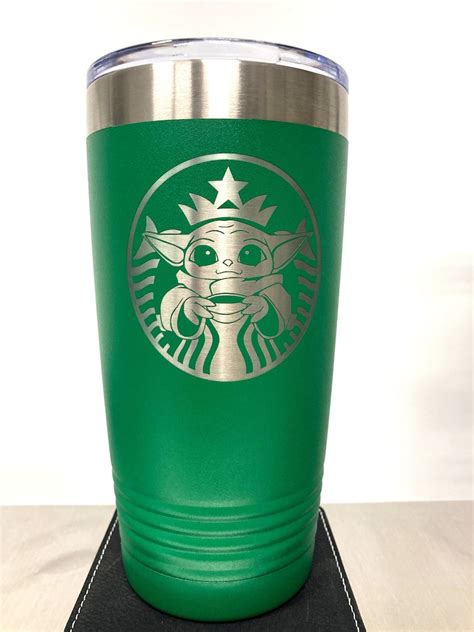 Baby Yoda Starbucks Coffee Cup Custom Engraved 20 Oz Cup Etsy