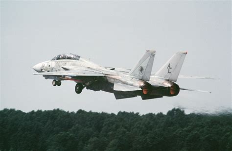 A Fighter Squadron 14 VF 14 F 14A Tomcat Aircraft Takes Off NARA