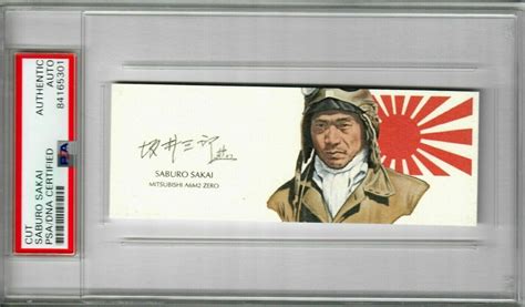 Saburo Sakai Signed Cut Signature Psa Dna D Wwii Japan Ace