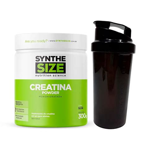 Creatina Powder Monohidratada G Synthesize Coqueteleira Preta