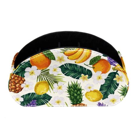 Ownta Tropical Fruit Banana Pineapple Lemon Floral Pattern Pvc Leather