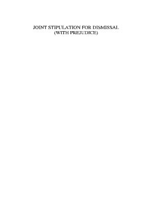 Fillable Online Joint Stipulation For Dismissal Fax Email Print Pdffiller