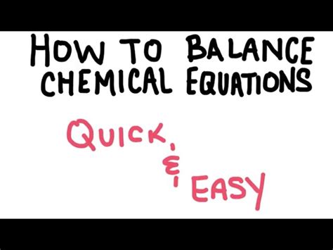 How To Balance A Chemical Equations Quick And Easy Method For Beginners Tessshebaylo