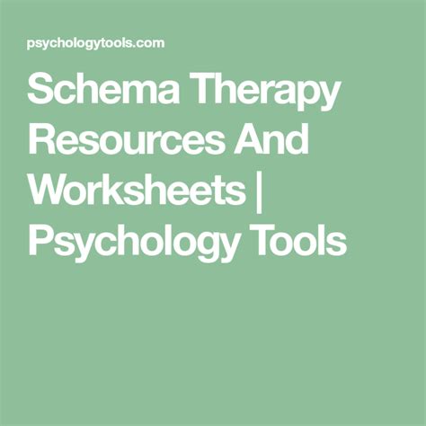 Schema Focused Therapy Worksheets Schema Therapy Worksheets