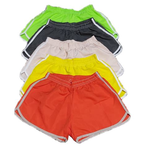 Shorts Feminino Tactel Adulto Liso Kit Unidades Shopee Brasil