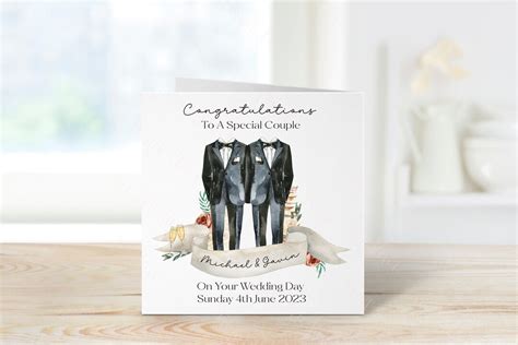 Personalised Gay Wedding Card Same Sex Wedding Card Mr Mr Wedding