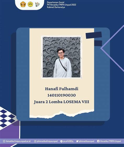 SELAMAT KEPADA JUARA 2 LOSEMA VIII Himatika FMIPA Unpad