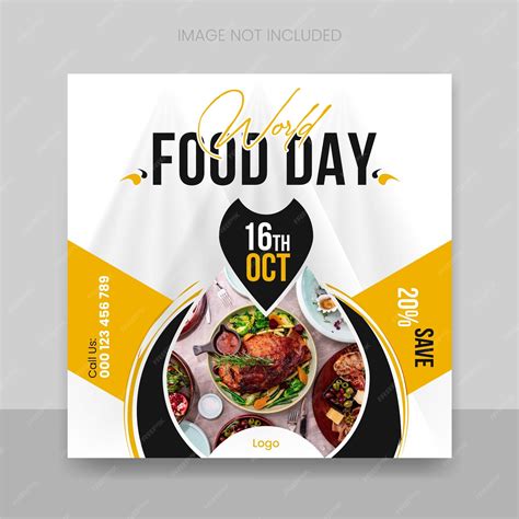 Premium Vector | World food day social media poster design template