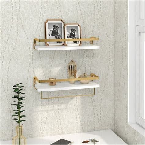 Mercer Tradarrius Piece Metal Floating Shelf With Towel Bar