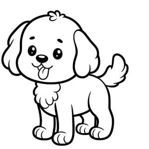 Coloriage de Chien simple à imprimer PDF gratuit Lilocolors