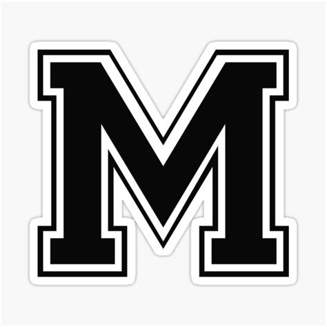 Letter M Black Sticker For Sale By Alphaletters Redbubble