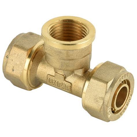 Plumbing Water Gas Pipe Compression Fittings Tee Female Brass