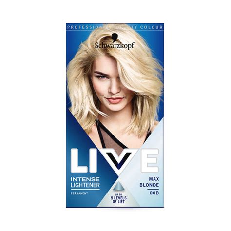 Schwarzkopf Live Intense Lightener Bleach Hair Dye Max Blonde 00B Permanent 1705