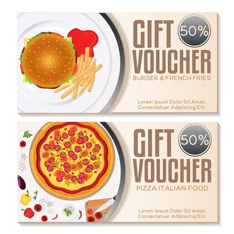 Free Vector Food T Vouchers Set