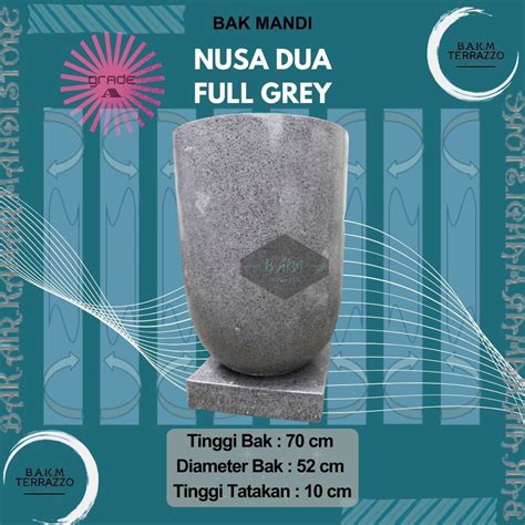 Jual BAK AIR KAMAR MANDI TIPE NUSA DUA FULL GREY BAK MANDI UKURAN