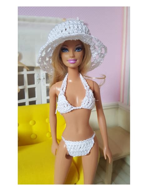 Ensemble De Plage Au Crochet Pour Poup E Mannequin Barbie