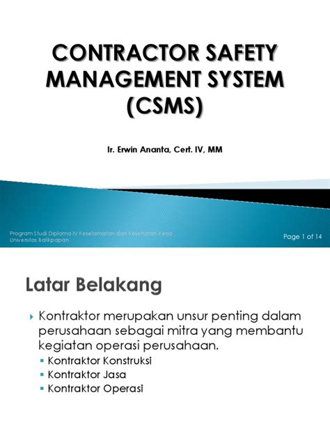 Contractor Safety Management System Pdf Pdf