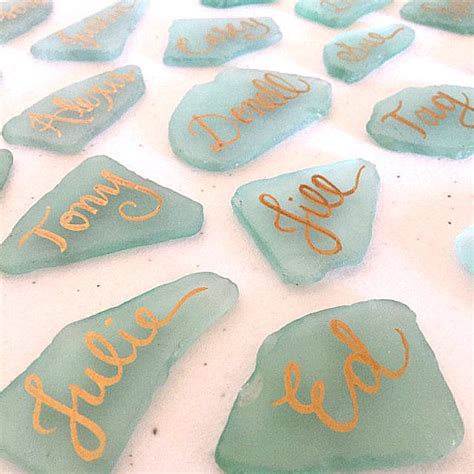 Bulk Sea Glass Large Bulk Beach Glass Wedding Place Card Large Pc 2 Beach Grass Cottage