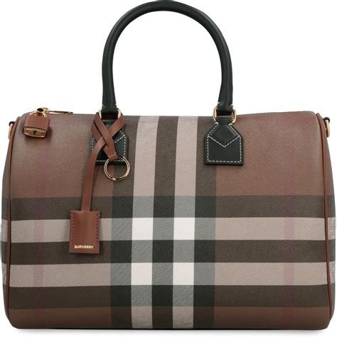 Burberry Coated Fabric Boston Bag Lyst