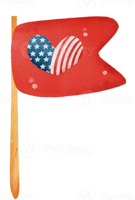 Free Cute 4th Of July Independence Day United Flag Cartoon Watercolour