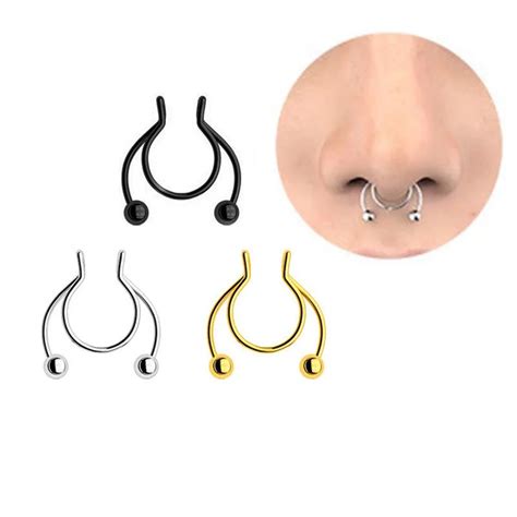 1pcs Nose Clip Septum Fake Piercing Nose Rings Punk Non Piercing Clip