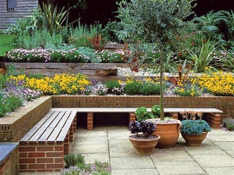 Lawn And Gardendelightful Terraced Flower Garden Design With L Shape