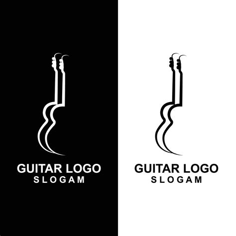 Guitar Logo Design Musical Instrument Vector Icon Illustration