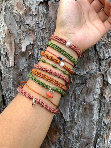 Fall Bracelets Pumpkin Bracelets Mini Pumpkin Rosewood Bracelets Olive