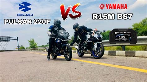 Yamaha R15m Tft Display 2023 Vs Bajaj Pulsar 220f Bs6 Top End Race