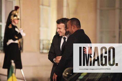 Le President Francais Emmanuel Macron Recoit Abiy Ahmed Premier