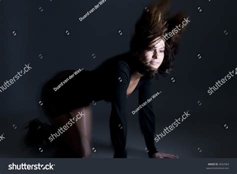 Attractive Brunette On Her Knees Wearing Stock Photo Shutterstock