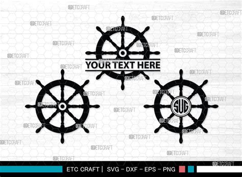 Ship Wheel Monogram Ship Wheel Silhouette Nautical Svg Wheel Marine Svg Ship Wheel Svg Cut