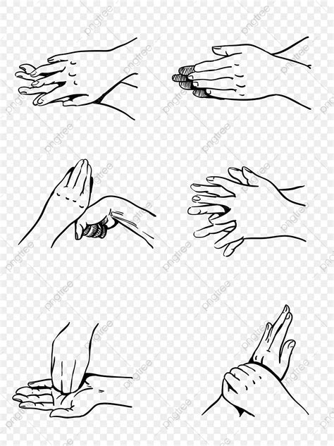 Hand Drawing Of Six Steps Of Hand Washing, Handwashing, Step, Hand Draw ...