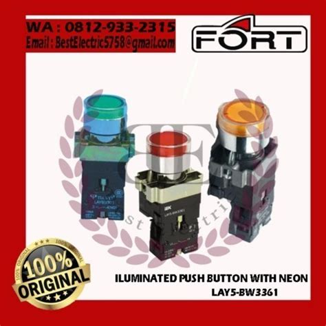 Jual Iluminated Push Button With Neon Fort Lay Bw Warna Kuning