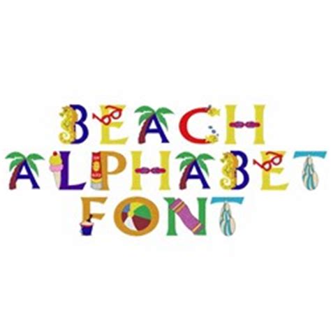 Home Format Fonts Embroidery Font Beach Alphabet From Daydream Designs