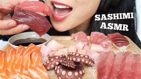 Asmr Octopus Salmon Tuna Sashimi Nigiri Sushi Eating Sounds No Talking Sas Asmr Youtube