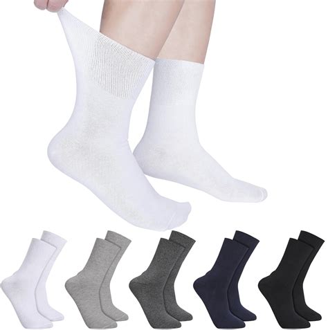 Zuimei 5 Pairs Loose Fitting Socks Soft Top Socks Non Elastic Socks