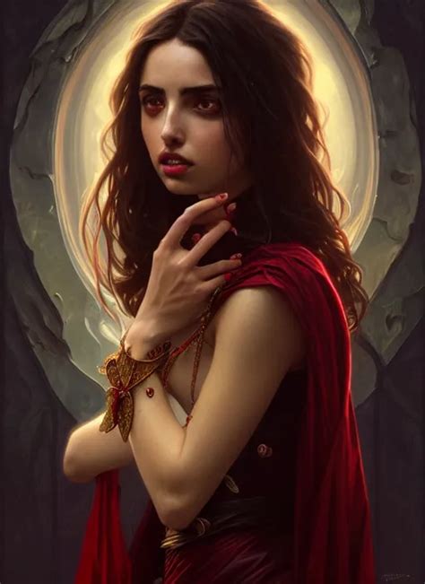 Portrait Of Ana De Armas As A Vampire Lord Jewelry Stable Diffusion