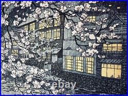 Shiro Kasamatsu Original Signed Stamped Woodblock Print Cherry Blossom