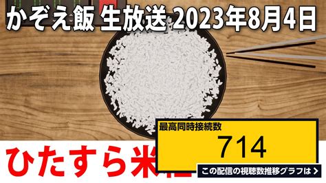 ライブ同時接続数グラフ『【かぞえ飯】ひたすら米粒を数えるライブ配信【アフロマスク 2023年8月4日】 』 Livechart