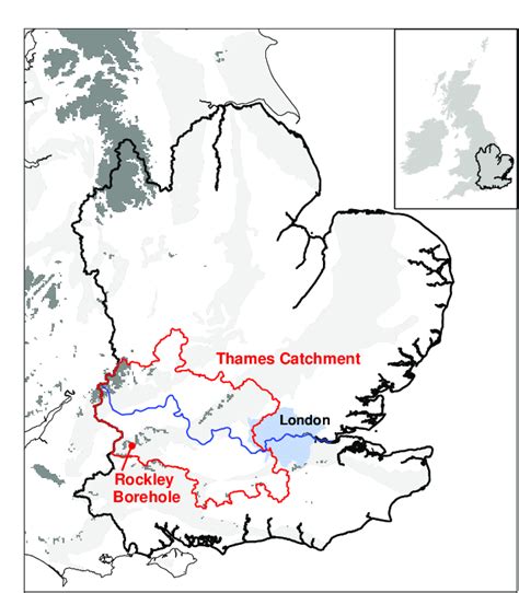 Map of the English Lowlands study region (bold line indicates the ...