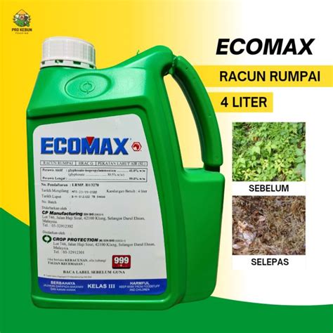 Ecomax 4 Litre Herbicide Weed Killer Racun Rumput Jenis Serap Matikan