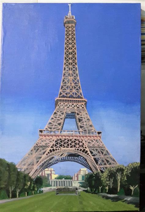 Eiffel tower Painting by Vimal Chand | Saatchi Art